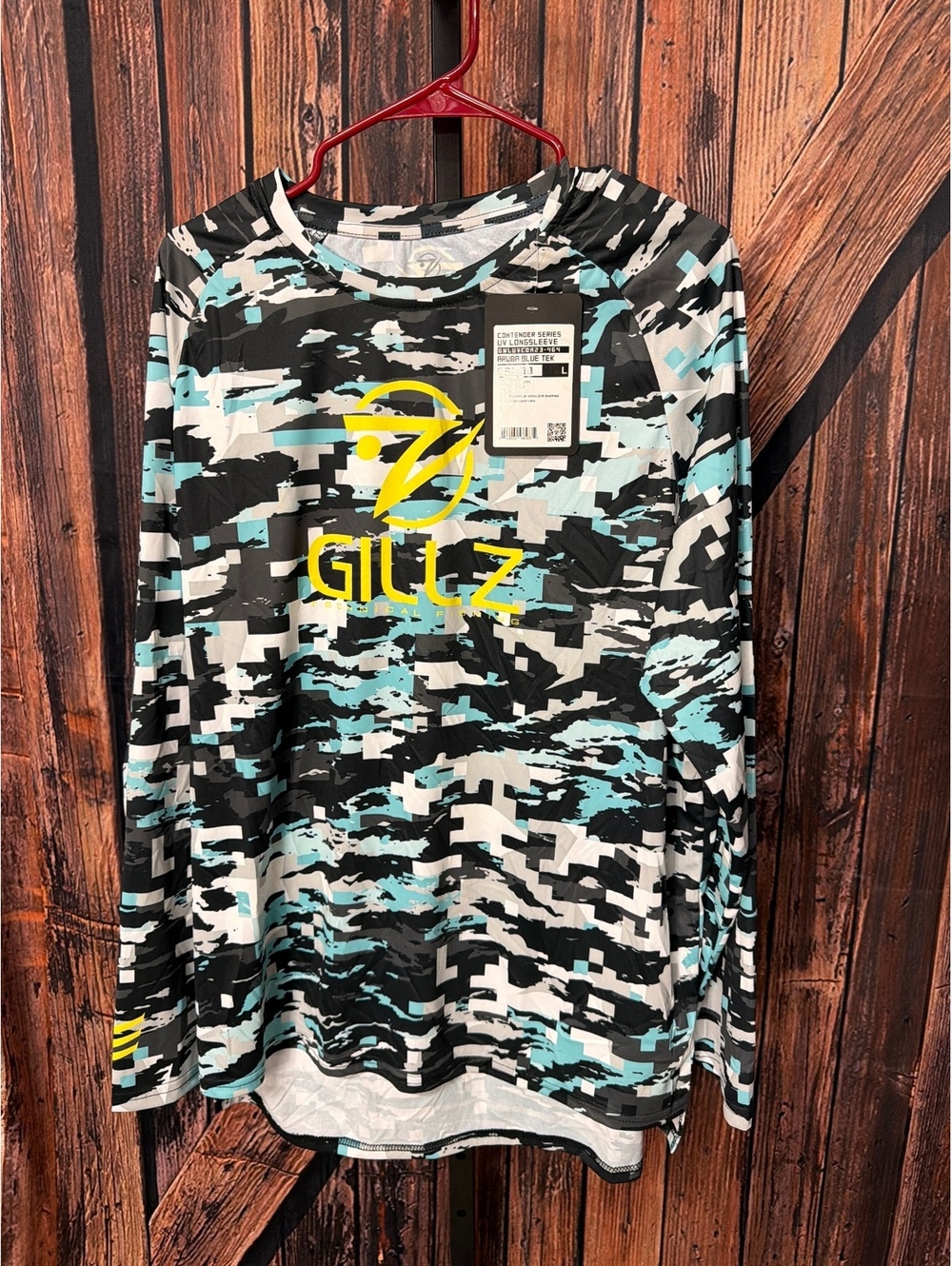 Gillz Contender Series UV Longsleeve Shirt in Aruba Blue Tek, Size Large